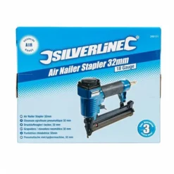 Silverline Cloueuse Agrafeuse Pneumatique 32 Mm -Synthèse D'outils Boutique Agrafeuse cloueuse pneumatique 32 mm Calibre 18