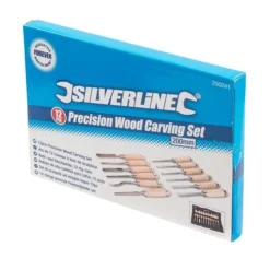 Silverline Jeu De 12 Ciseaux à Bois De Sculpteur -Synthèse D'outils Boutique Ciseaux a bois pour sculpter