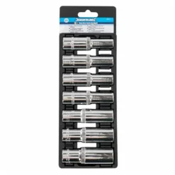 Silverline Jeu De 7 Douilles Profondes 1/2". 10 à 19 Mm -Synthèse D'outils Boutique Douilles extra profondes pour la mecanique professionnel