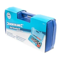 Silverline Coffret De Filières De Plombier Chauffagiste - Filetage BSP Standard -Synthèse D'outils Boutique Filieres pour tuyaux acier noir et galva