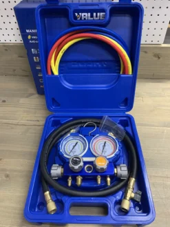 Manifold Frigoriste 4 Voies R410A R407C R134a Et R32 Avec 4 Flexibles