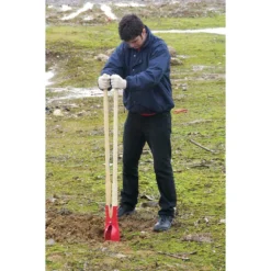 Silverline Pelle à Trous De Poteaux Manche En Bois -Synthèse D'outils Boutique Pelle a trous pas cher