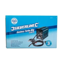 Silverline Poste à Souder Sans Gaz Turbo MIG 60-120 A -Synthèse D'outils Boutique Poste a souder MIG professionnel garantie 3 ans