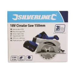 Silverline Scie Circulaire 150 Mm à Batterie 18V Li-ion 4 Ah -Synthèse D'outils Boutique Scie circulaire 150 mm a batterie 18V Li ion 4 Ah 991471 2
