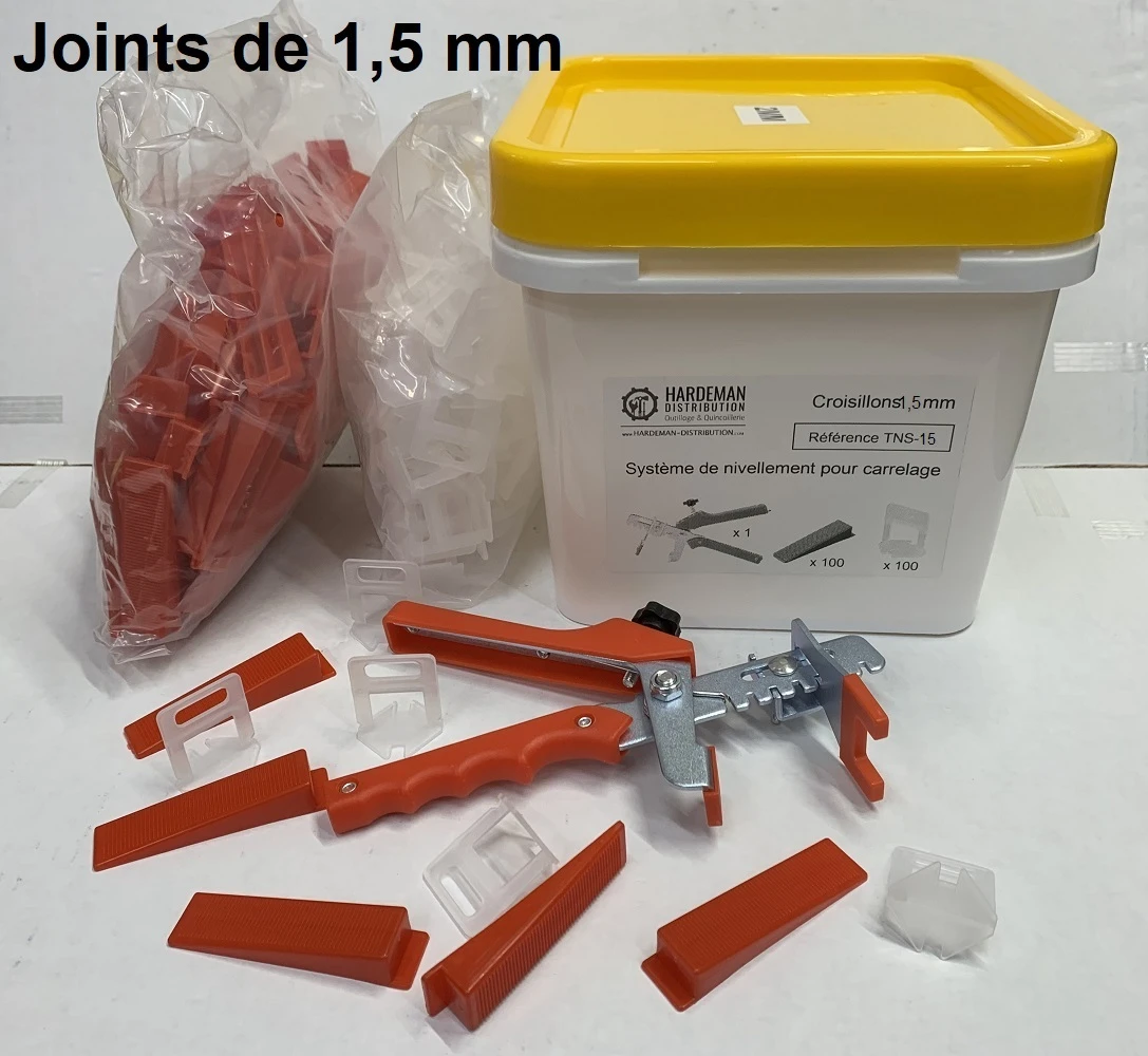 Système De Nivellement Pour Carrelage : Croisillons Niveleurs 1,5 Mm, Cales Et Pince 1 Système De Nivellement Pour Carrelage : Croisillons Niveleurs 1,5 Mm, Cales Et Pince