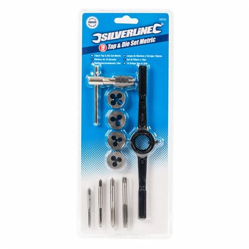 Silverline Ensemble De 10 Tarauds Et Filières Métriques 2 Silverline Ensemble De 10 Tarauds Et Filières Métriques – Image 2