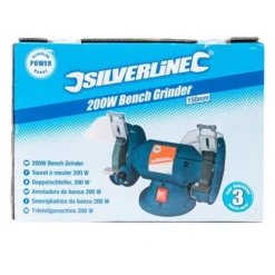 Touret à Meuler 150 Mm - Meule D'établi Silverline -Synthèse D'outils Boutique Touret a meuler detabli pas cher