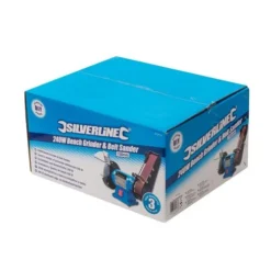 Silverline Touret à Meuler Et Ponceuse Stationnaire 240 W -Synthèse D'outils Boutique Touret a meuler et ponceuse a bande etabli