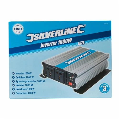 Silverline Onduleur 12 V 1000 W Avec 2 Prises Pour Batterie Automobile 7 Silverline Onduleur 12 V 1000 W Avec 2 Prises Pour Batterie Automobile – Image 7