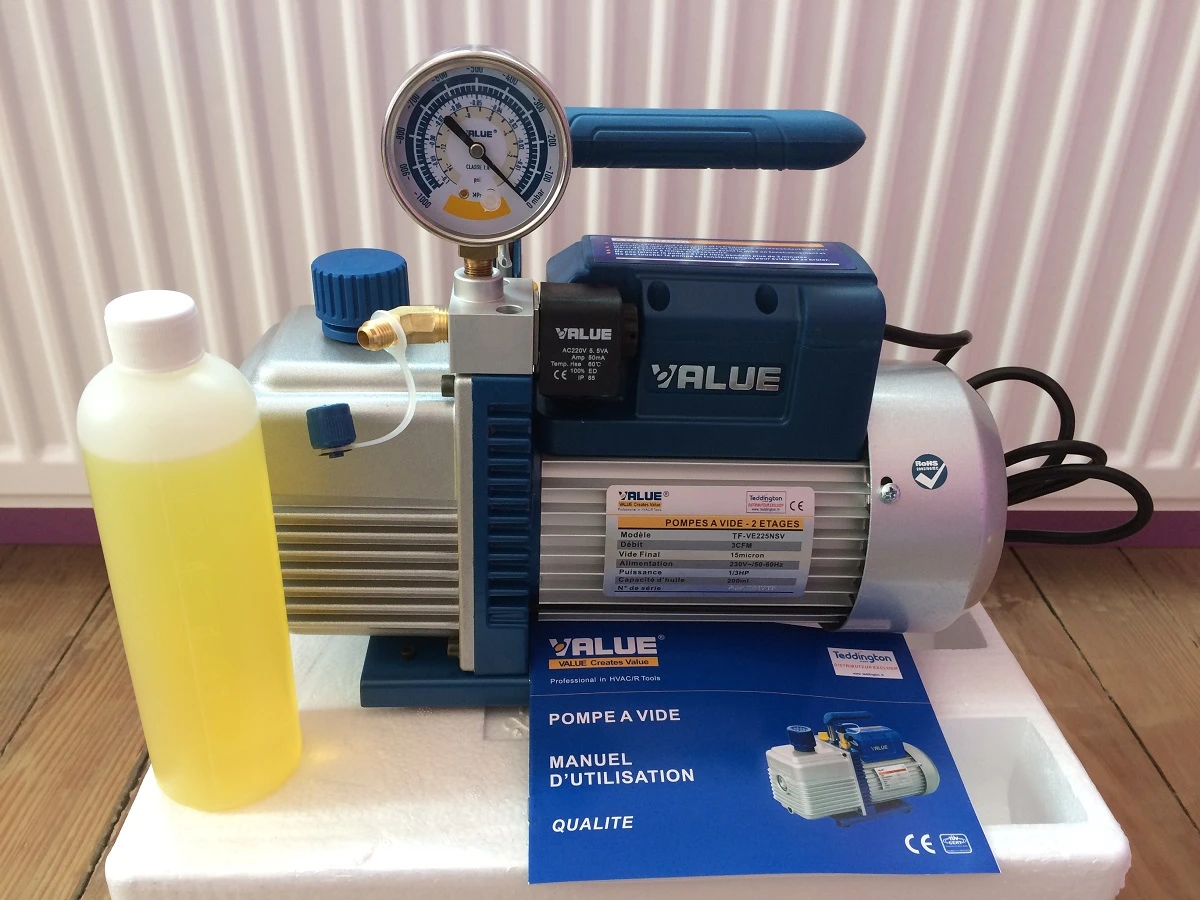 Pompe à Vide 2 étages Value 283 L/m Avec électrovanne Et Vacuomètre 2 Pompe à Vide 2 étages Value 283 L/m Avec électrovanne Et Vacuomètre – Image 2